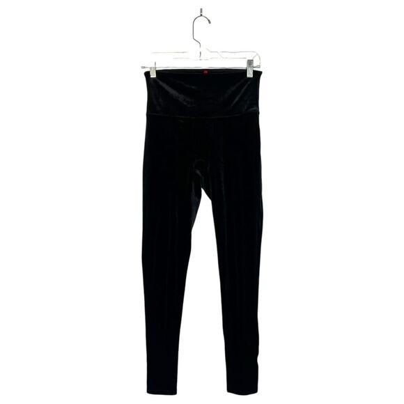 SPANX Velvet Leggings Black Size Large Velour Shaping High Waisted 2070 - Picture 2 of 7